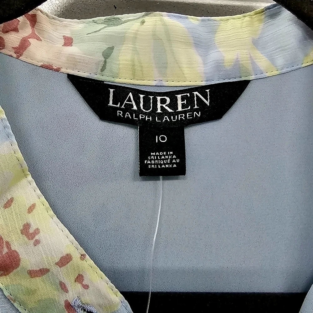 NWT Ralph Lauren Chiffon Floral Ruffled Cap Sleeved - Picture 6 of 10